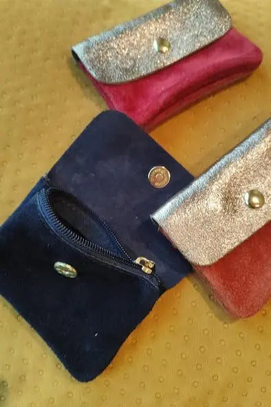 Petit porte monnaie Bi-matière Chez Moze